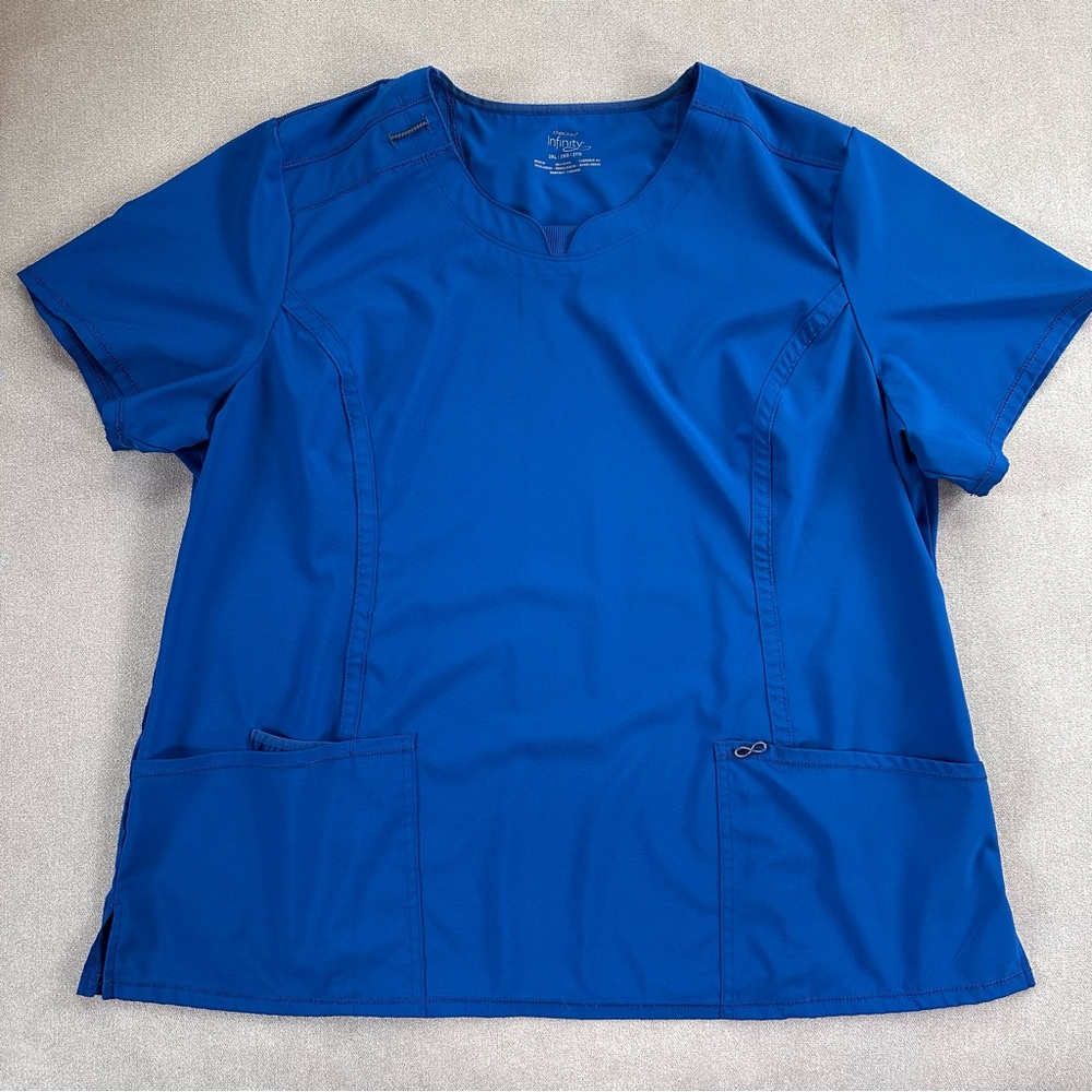 Cherokee Infinity Women’s Round Neck Scrub Top. Royal Blue. 2XL